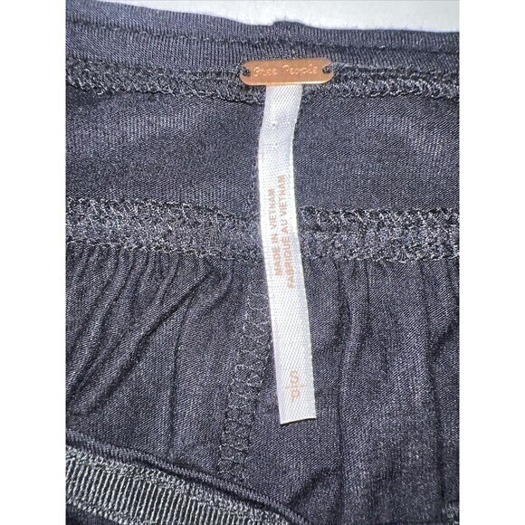 Free People Keepin On Tie Sleeve Top Blouse Black Womens Small - Picture 5 of 9